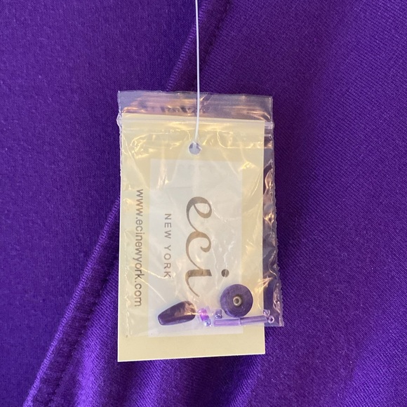 Eci New York Women’s size XL Purple Beaded Short Sleeve Blouse - Picture 7 of 8